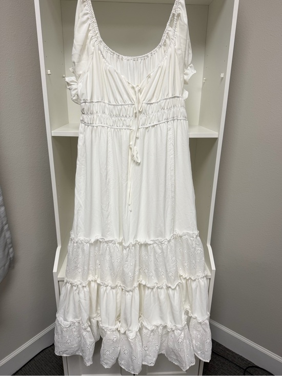 SHEIN Dresses & Skirts - White Tiered Eyelet Cotton Dress